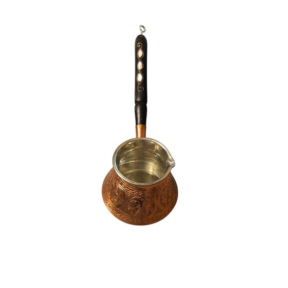 Vintage Copperbull Turkish Coffee Pot Handle Inlaid with Mother of Pearl - Picture 11 of 16